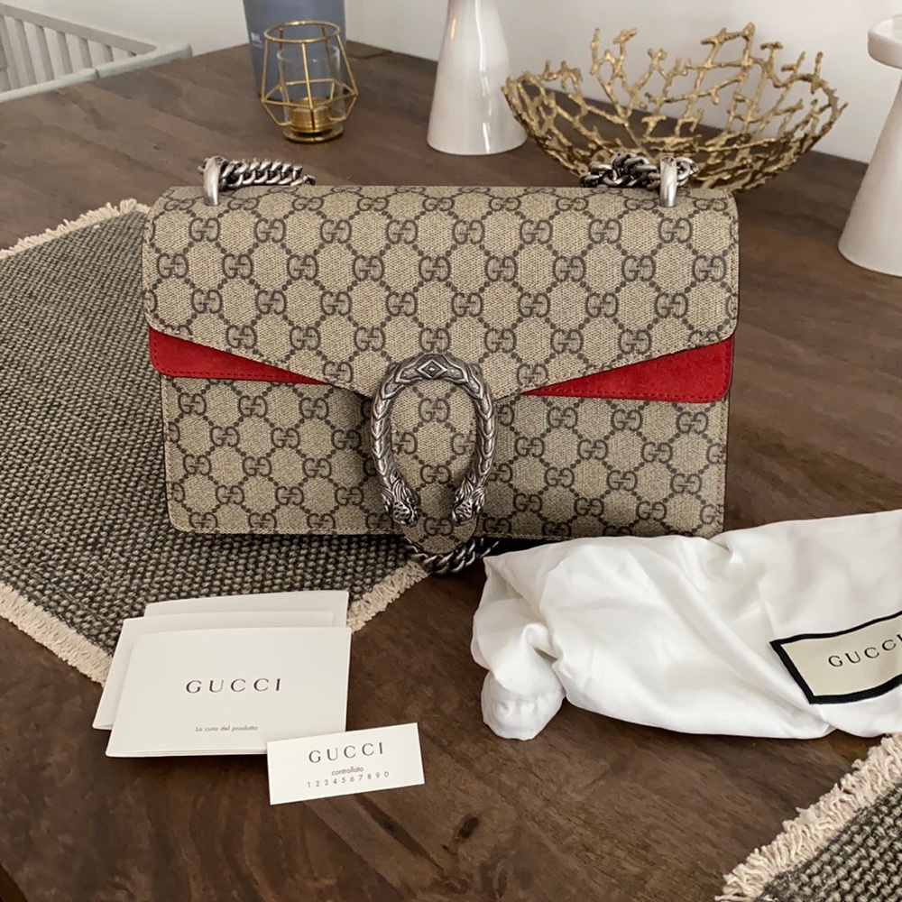 Gucci GG Supreme Dionysus with Red Suede